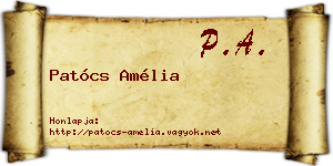 Patócs Amélia névjegykártya
